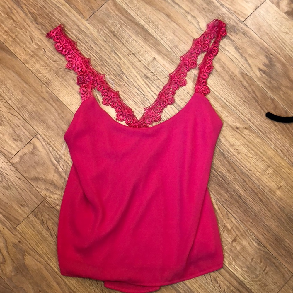 Red lace top